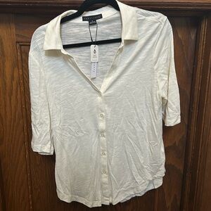 Sanctuary Cream Button Down Blouse size M